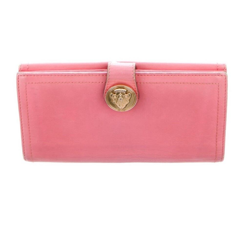 Authentic GUCCI Hysteria Pink Leather Bifold Long Credit Card Coun Wallet